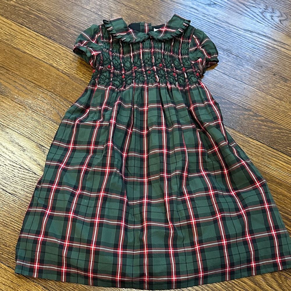 Janie and Jack Smocked Plaid Holiday Dress